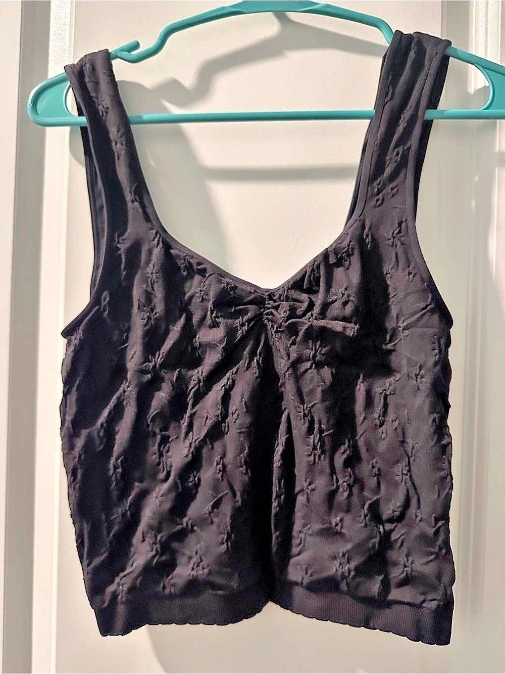 Aerie Superchill Floral Seamless Cami Black